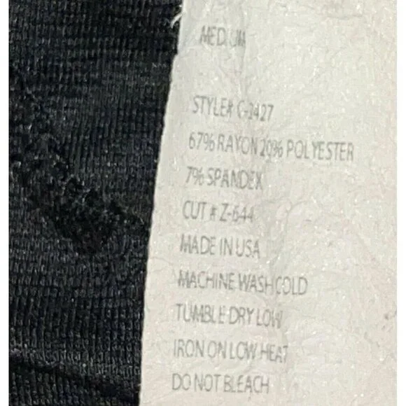 AKIRA Red Label Chicago Black Lace Peplum Back Zip Blouse Shirt Size Medium - Picture 6 of 6